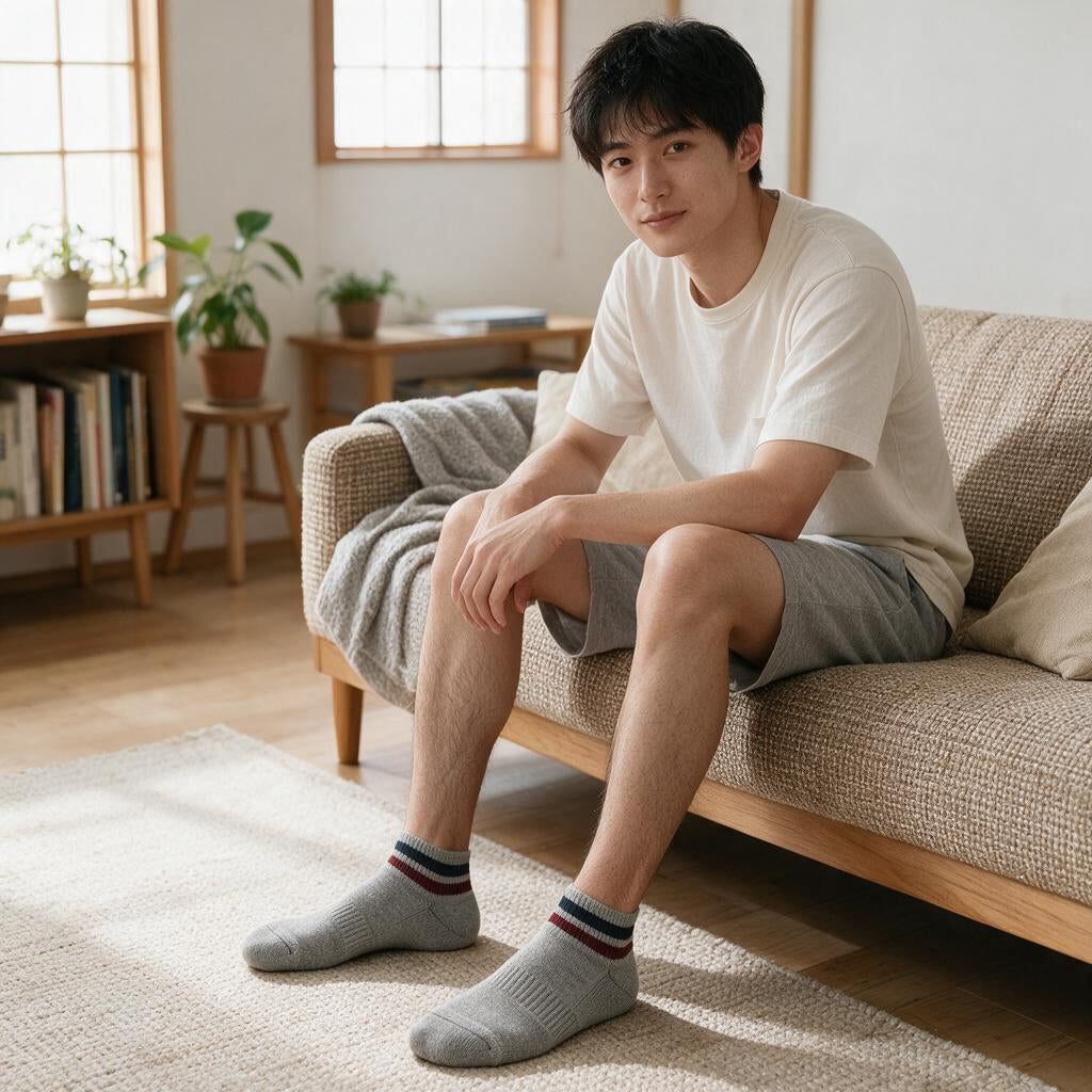 Heather Gray Retro Stripe Athletic Ankle Socks — outfit inspiration