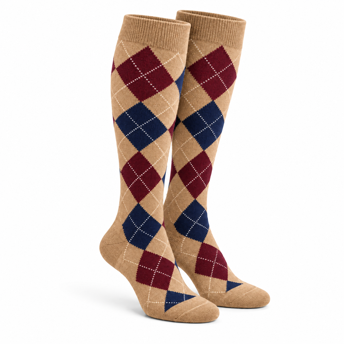 Camel Argyle Heritage Knee-High Socks — product view